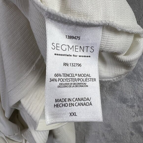 Seg'ments Essentials for Women Top XXL White Textured V Neck Soft Modal Tencel - Picture 14 of 15